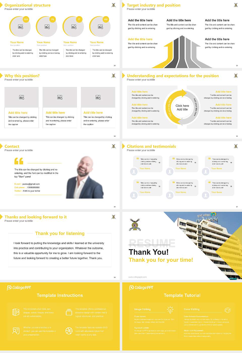 Bharati Vidyapeeth Resume PPT Template16:9 ratio PPT effect preview image4