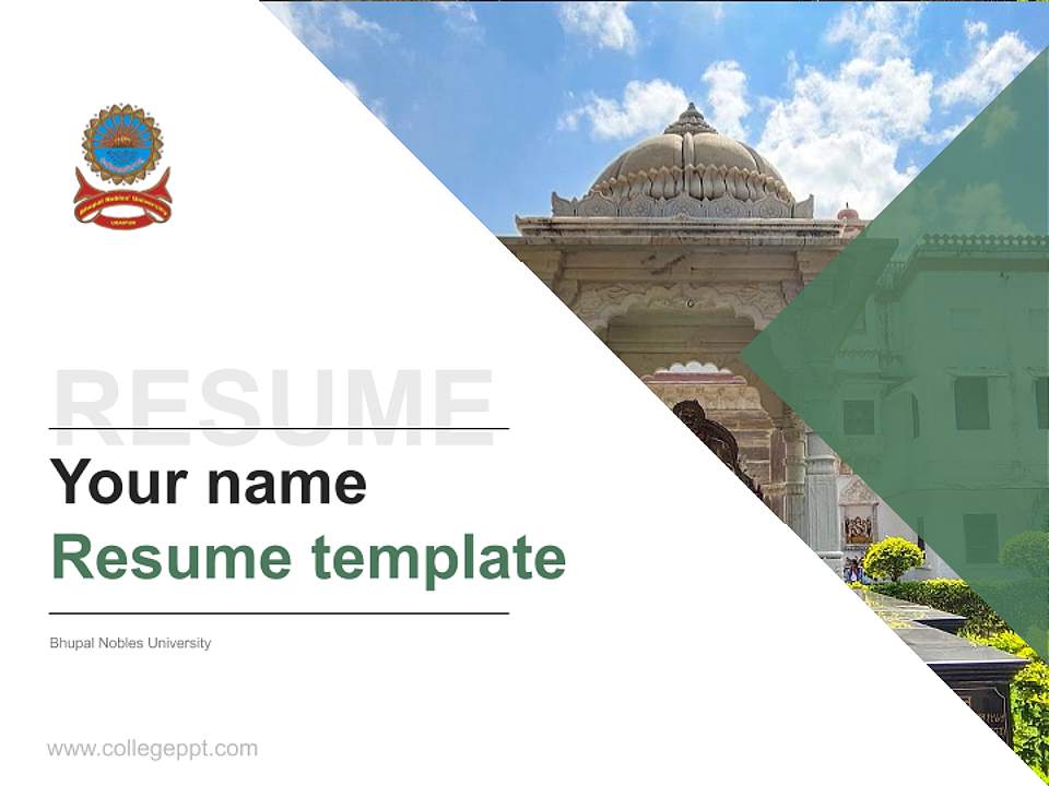 Bhupal Nobles University Resume PPT Template4:3 ratio PPT effect preview image5