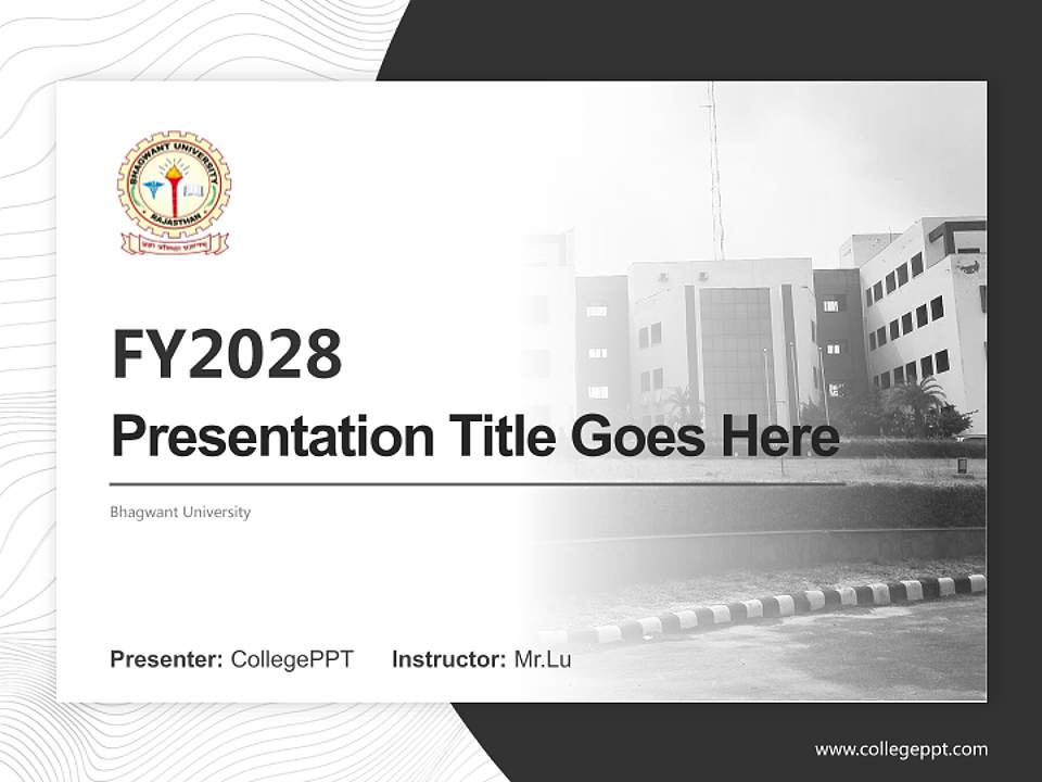 Bhagwant University Academic Presentation/Research Findings Report PPT Template4:3 ratio PPT effect preview image5