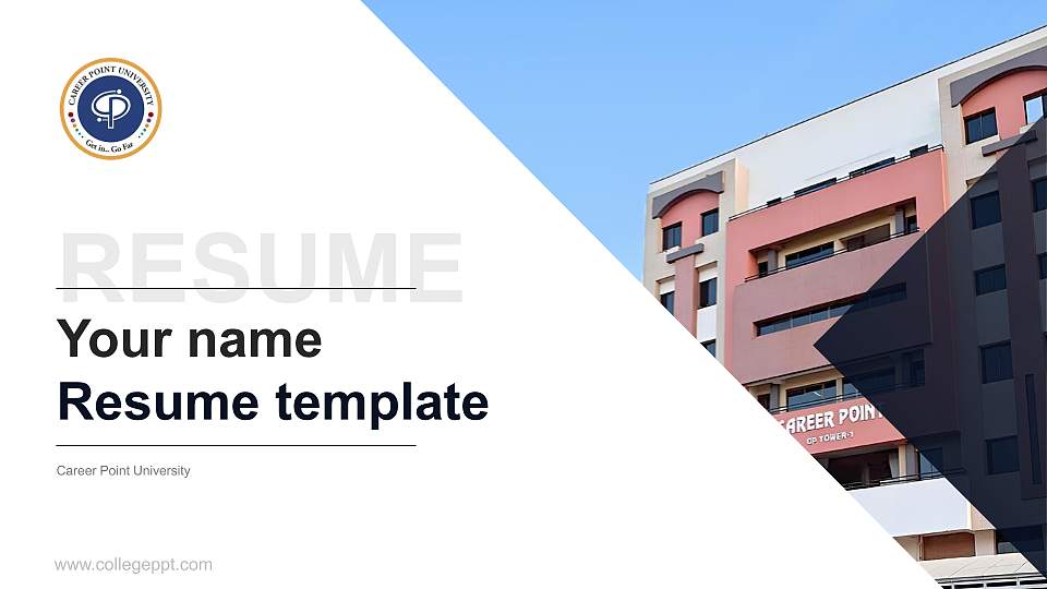 Career Point University Resume PPT Template16:9 ratio PPT effect preview image