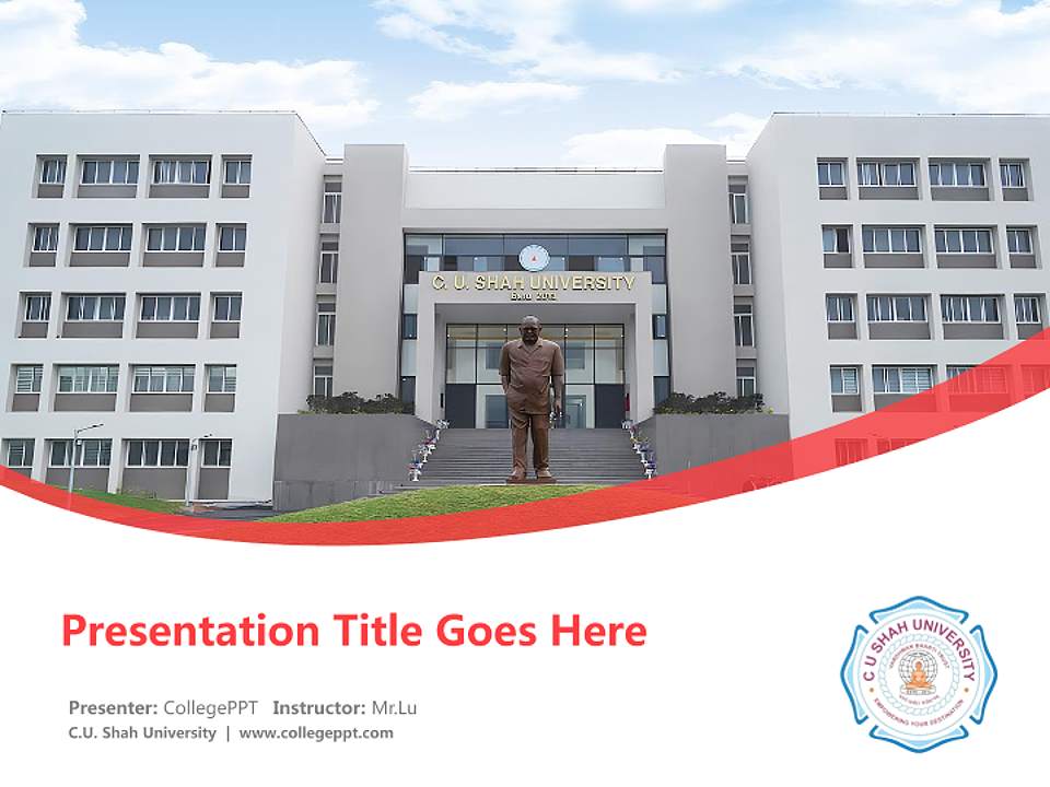 C.U. Shah University Course/Courseware Creation PPT Template4:3 ratio PPT effect preview image5
