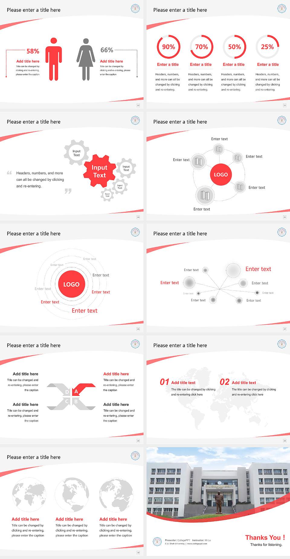 C.U. Shah University Course/Courseware Creation PPT Template4:3 ratio PPT effect preview image4