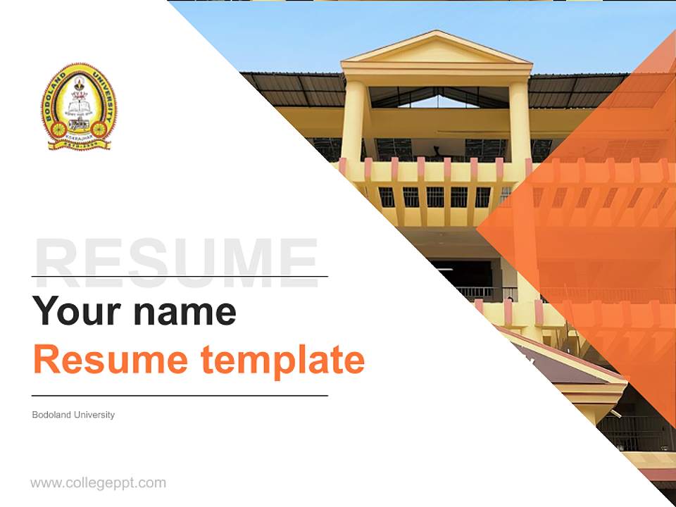 Bodoland University Resume PPT Template4:3 ratio PPT effect preview image5
