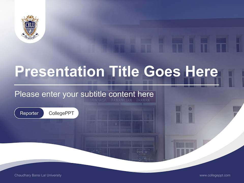 Chaudhary Bansi Lal University Lecture Sharing and Networking Event PPT Template4:3 ratio PPT effect preview image4