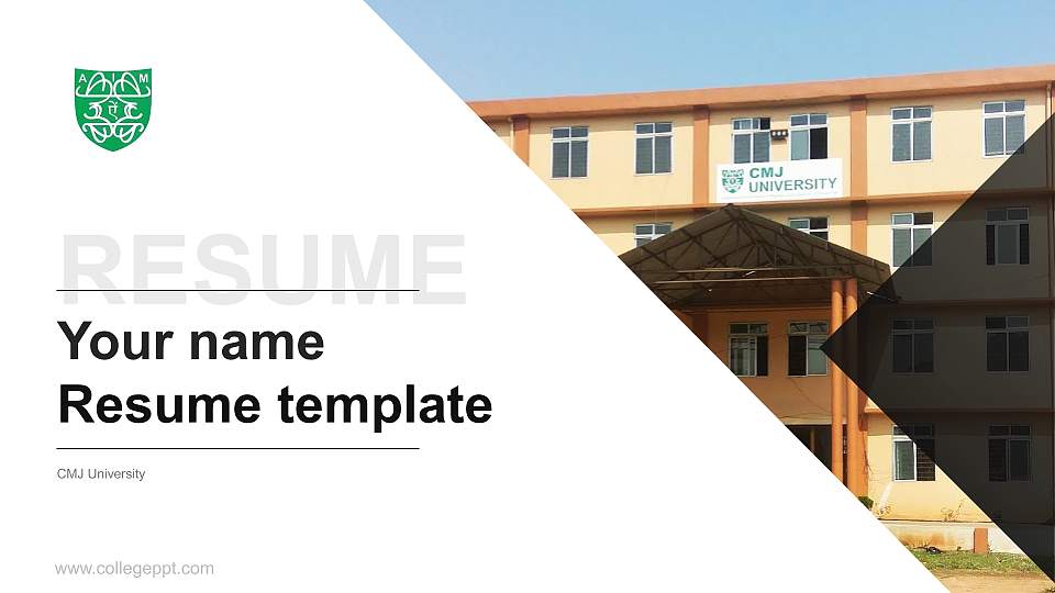 CMJ University Resume PPT Template16:9 ratio PPT effect preview image
