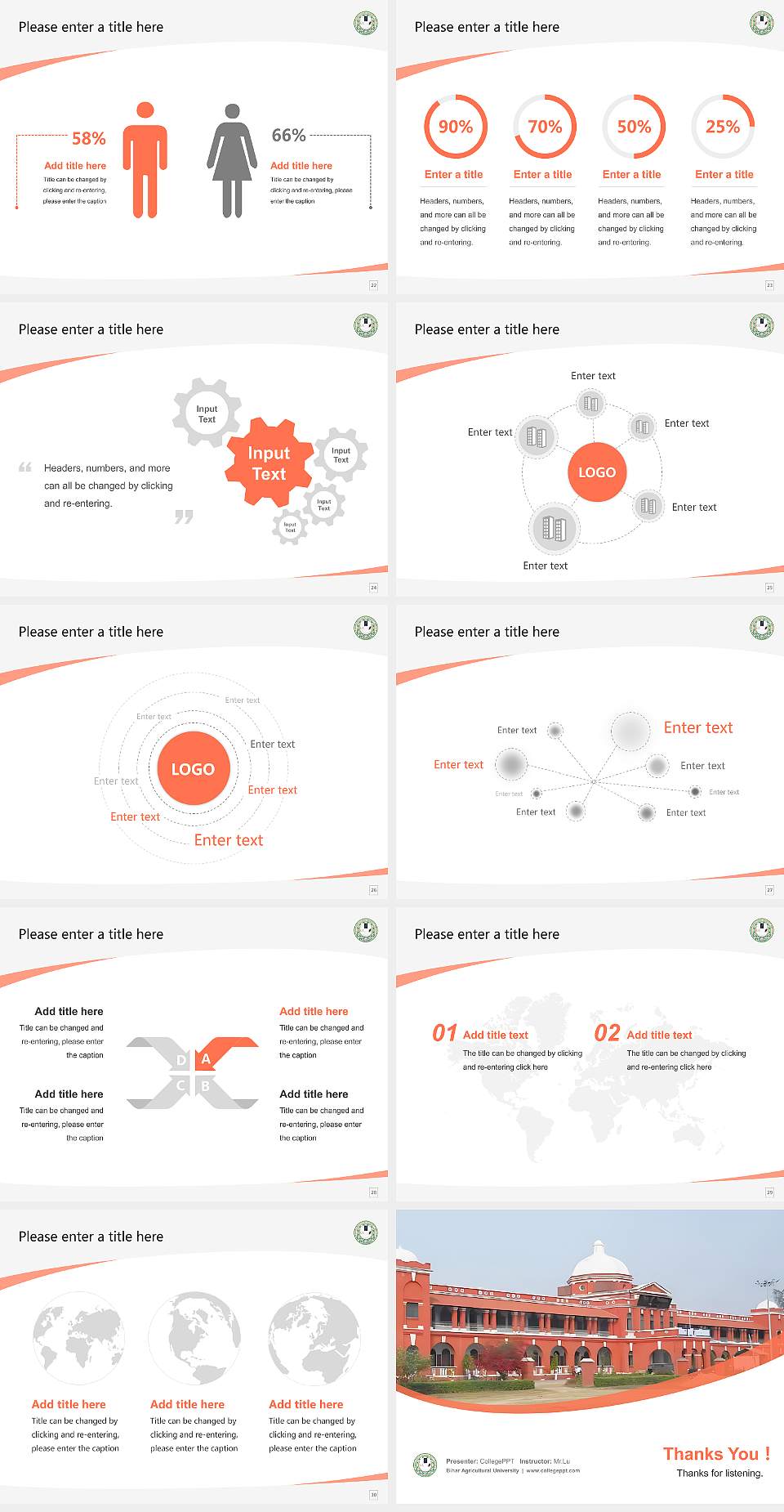 Bihar Agricultural University Course/Courseware Creation PPT Template4:3 ratio PPT effect preview image4