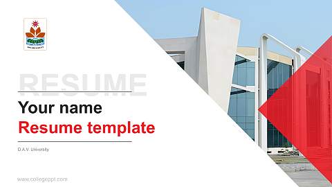 D.A.V. University Resume PPT Template