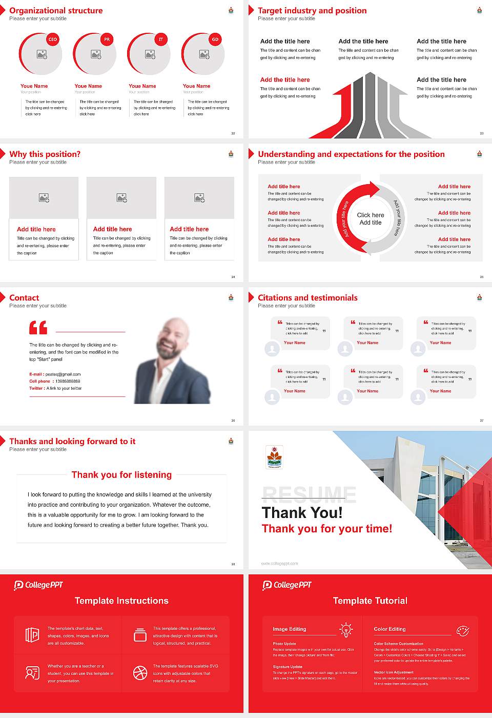 D.A.V. University Resume PPT Template16:9 ratio PPT effect preview image4