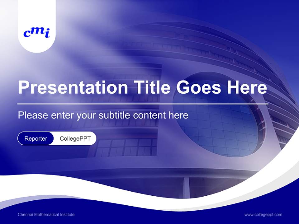 Chennai Mathematical Institute Lecture Sharing and Networking Event PPT Template4:3 ratio PPT effect preview image4