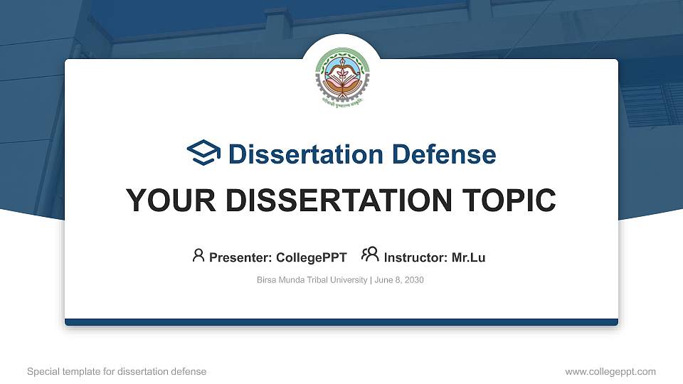 Birsa Munda Tribal University Graduation Thesis Defense PPT Template16:9 ratio PPT effect preview image