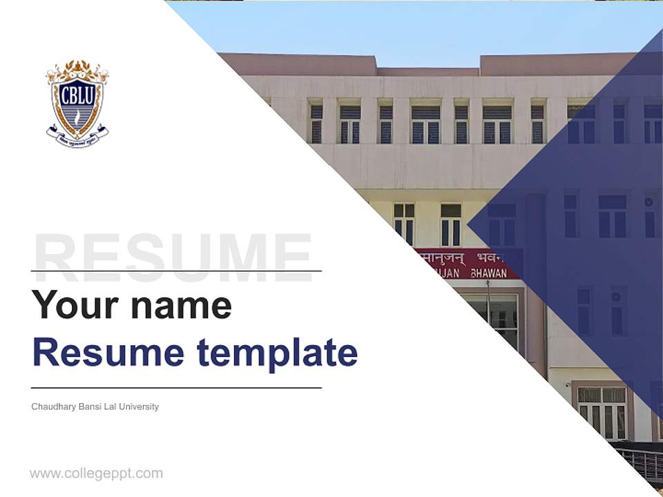 Chaudhary Bansi Lal University Resume PPT Template4:3 ratio PPT effect preview image5