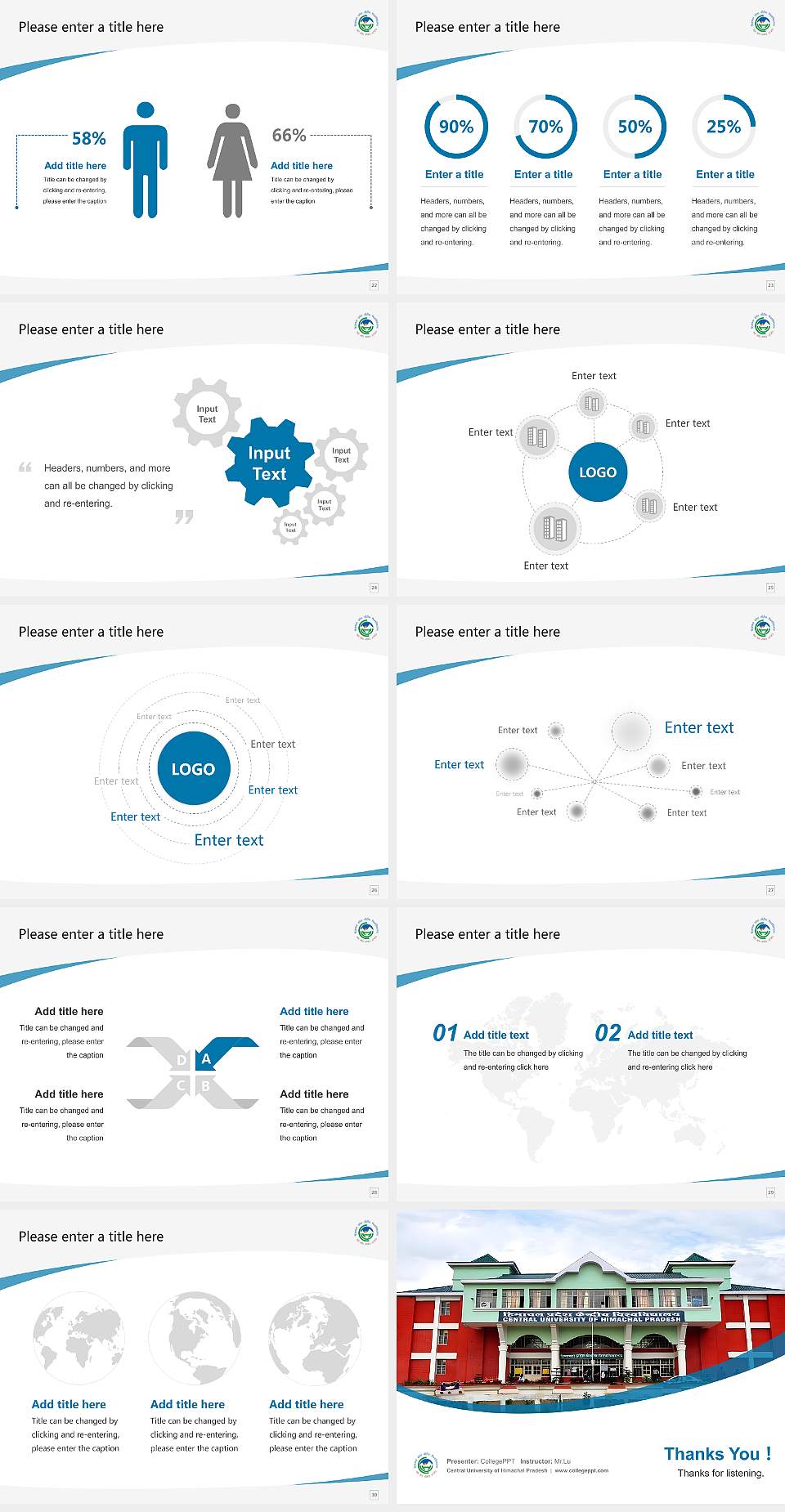 Central University of Himachal Pradesh Course/Courseware Creation PPT Template4:3 ratio PPT effect preview image4