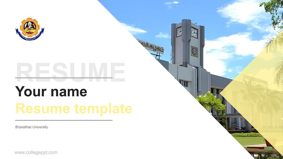 Bharathiar University Resume PPT Template16:9 ratio PPT effect preview image
