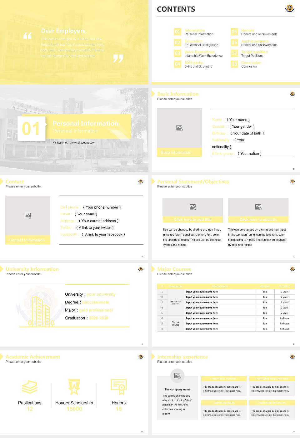 Bharathiar University Resume PPT Template16:9 ratio PPT effect preview image2