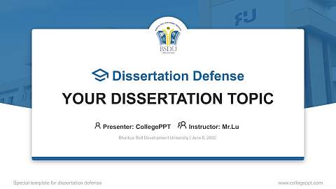 Bhartiya Skill Development University Graduation Thesis Defense PPT Template