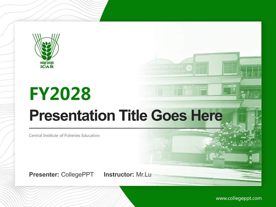 Central Institute of Fisheries Education Academic Presentation/Research Findings Report PPT Template4:3 ratio PPT effect preview image5