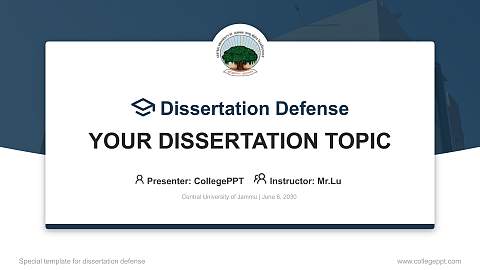 Central University of Jammu Graduation Thesis Defense PPT Template