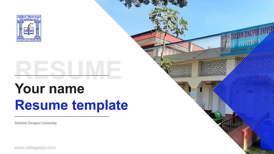 Dakshin Dinajpur University Resume PPT Template16:9 ratio PPT effect preview image1
