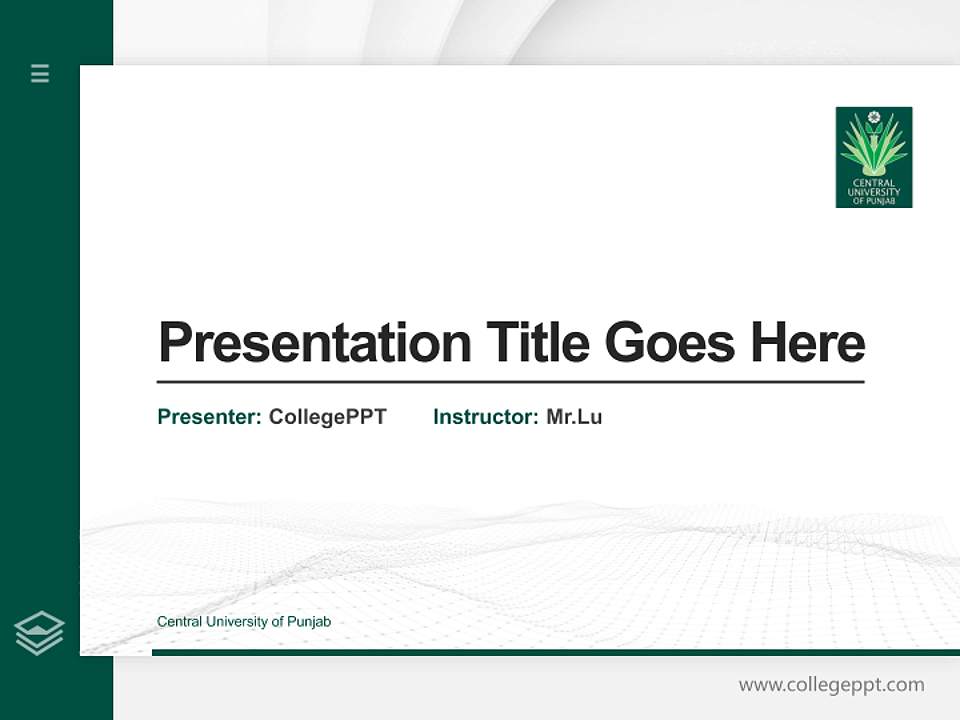 Central University of Punjab Thesis Proposal/Graduation Defense PPT Template4:3 ratio PPT effect preview image5