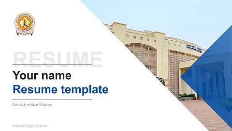 Central University of Rajasthan Resume PPT Template