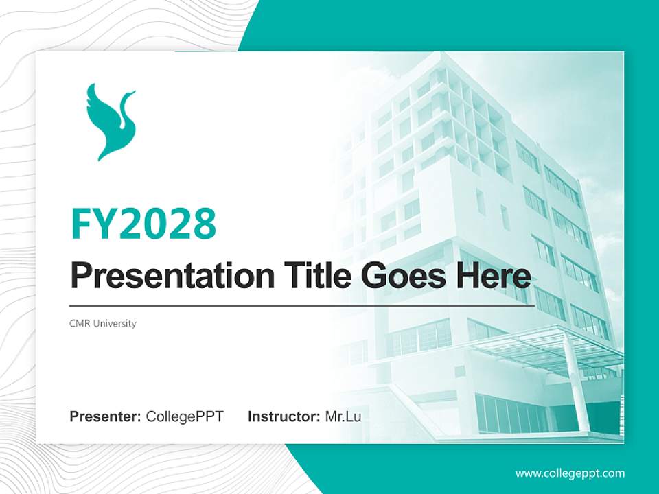 CMR University Academic Presentation/Research Findings Report PPT Template4:3 ratio PPT effect preview image5