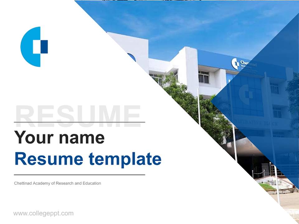 Chettinad Academy of Research and Education Resume PPT Template4:3 ratio PPT effect preview image5