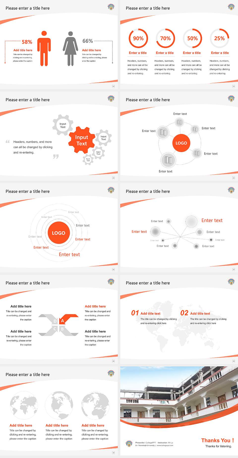 Bir Tikendrajit University Course/Courseware Creation PPT Template4:3 ratio PPT effect preview image4