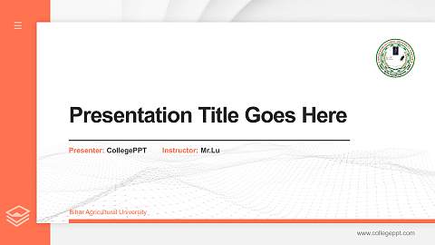 Bihar Agricultural University Thesis Proposal/Graduation Defense PPT Template