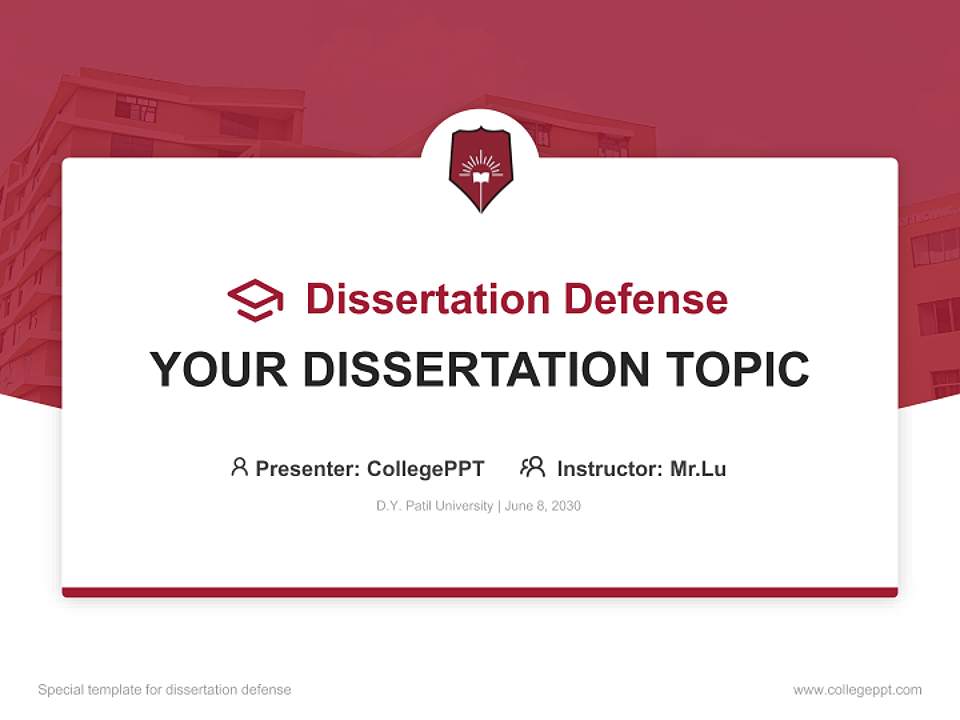 D.Y. Patil University Graduation Thesis Defense PPT Template4:3 ratio PPT effect preview image7