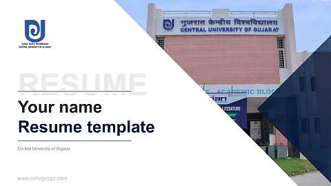 Central University of Gujarat Resume PPT Template