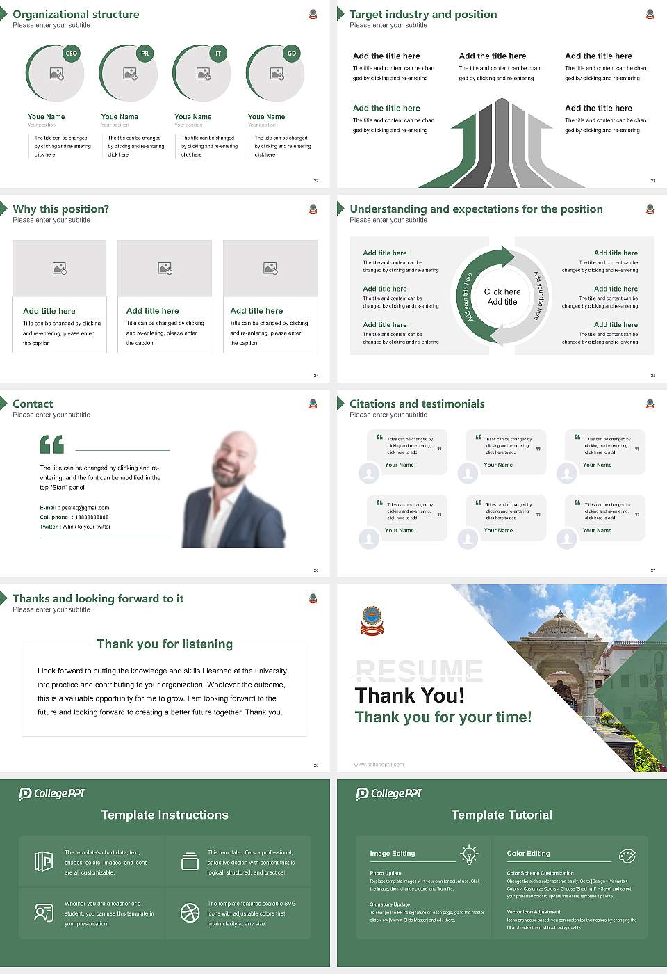 Bhupal Nobles University Resume PPT Template16:9 ratio PPT effect preview image4