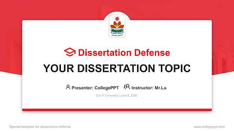 D.A.V. University Graduation Thesis Defense PPT Template