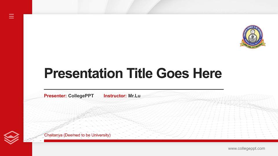 Chaitanya (Deemed to be University) Thesis Proposal/Graduation Defense PPT Template16:9 ratio PPT effect preview image