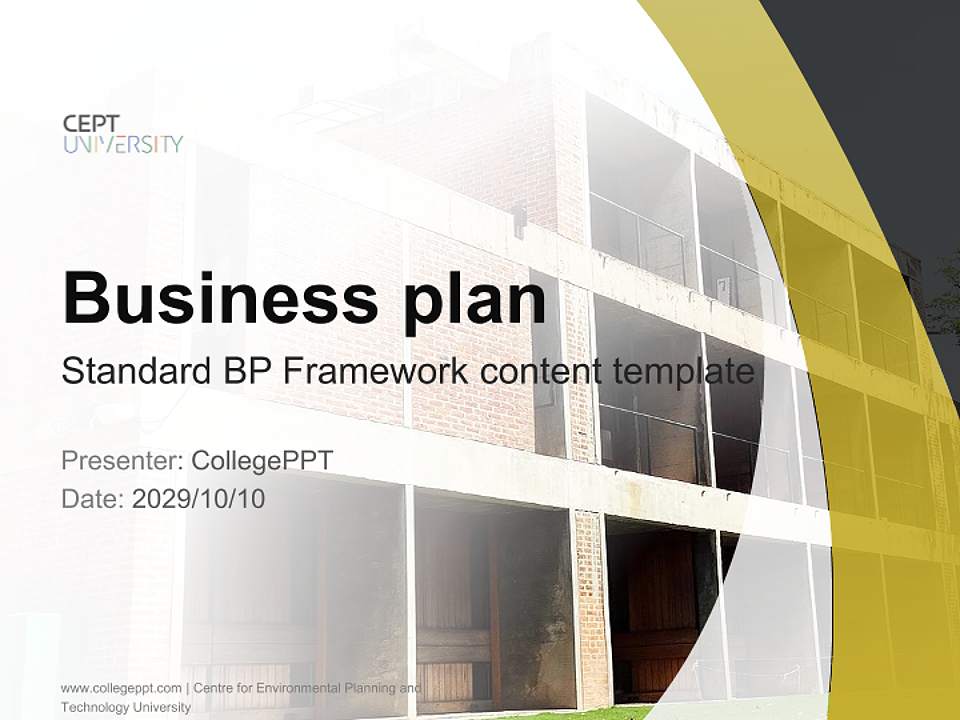 Centre for Environmental Planning and Technology University Competition/Entrepreneurship Contest PPT Template4:3 ratio PPT effect preview image9