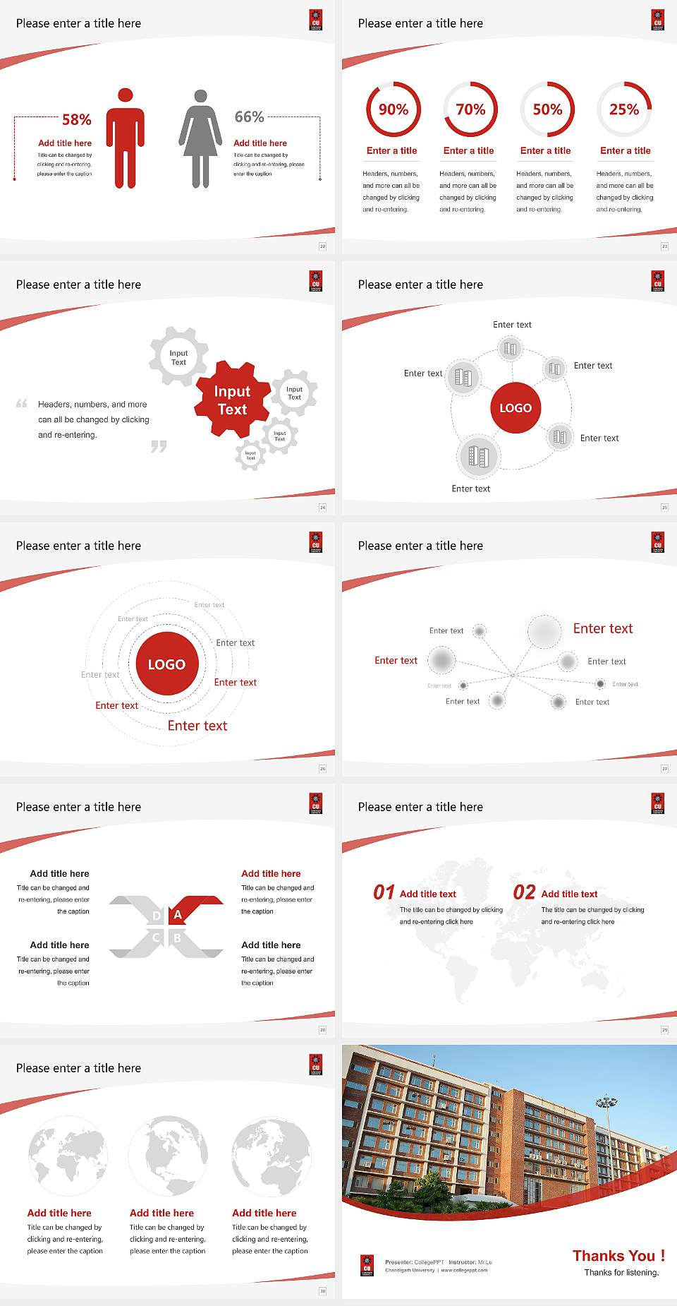 Chandigarh University Course/Courseware Creation PPT Template4:3 ratio PPT effect preview image4