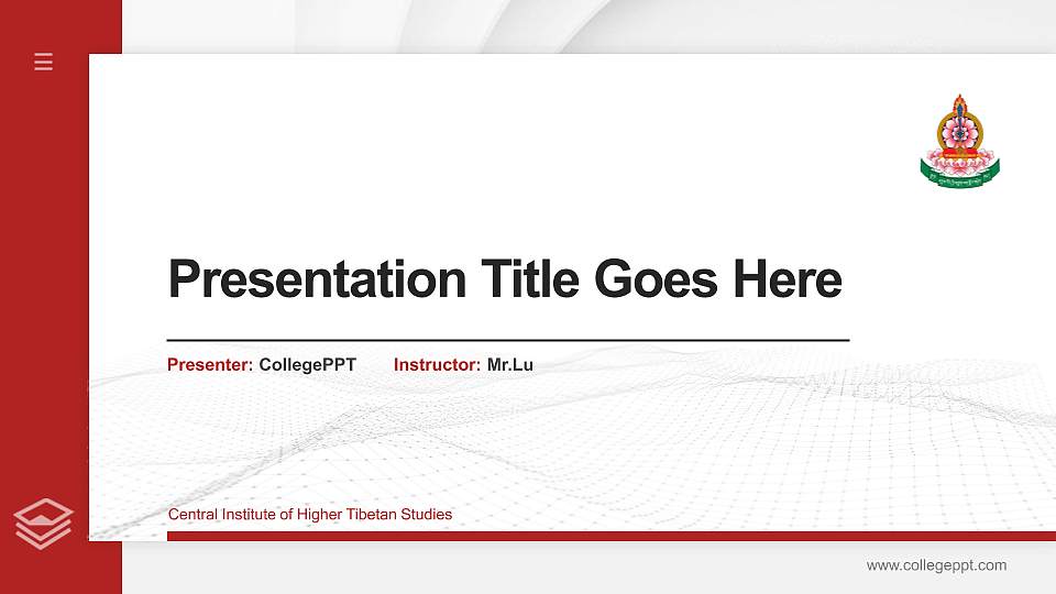 Central Institute of Higher Tibetan Studies Thesis Proposal/Graduation Defense PPT Template16:9 ratio PPT effect preview image