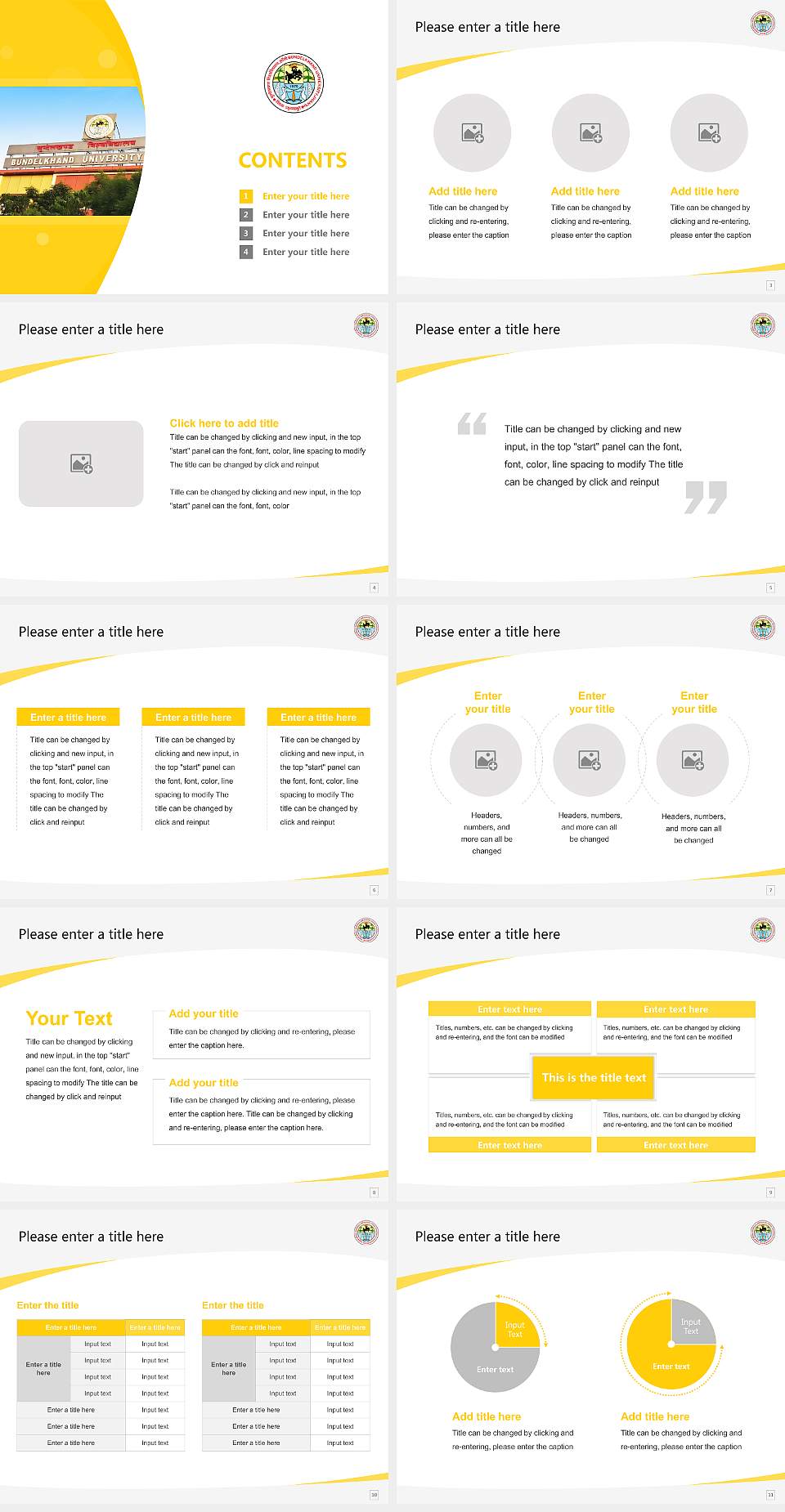 Bundelkhand University Course/Courseware Creation PPT Template4:3 ratio PPT effect preview image2