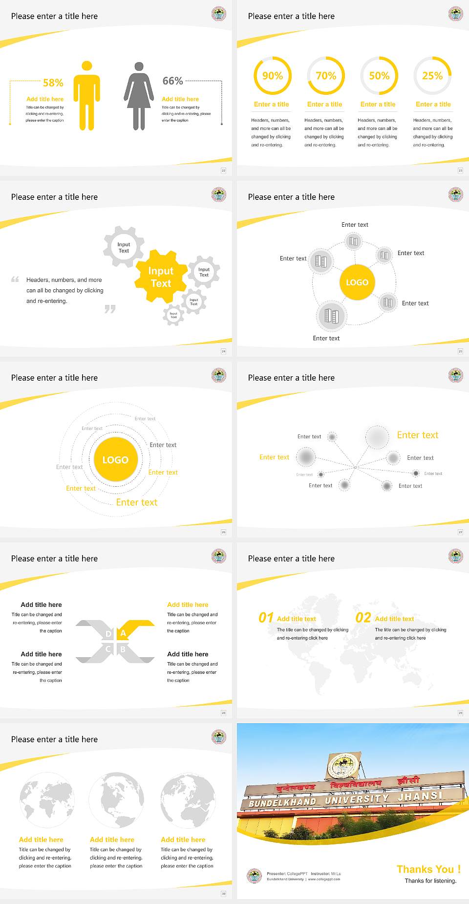 Bundelkhand University Course/Courseware Creation PPT Template4:3 ratio PPT effect preview image4