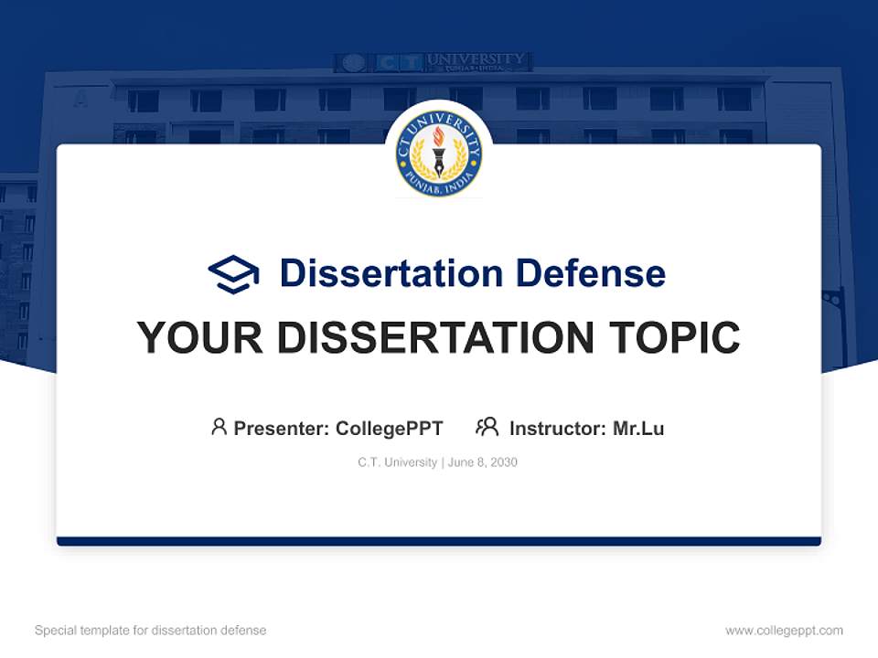 C.T. University Graduation Thesis Defense PPT Template4:3 ratio PPT effect preview image7