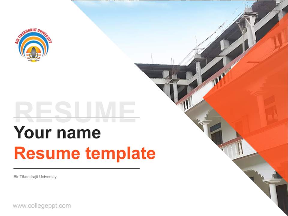 Bir Tikendrajit University Resume PPT Template4:3 ratio PPT effect preview image5