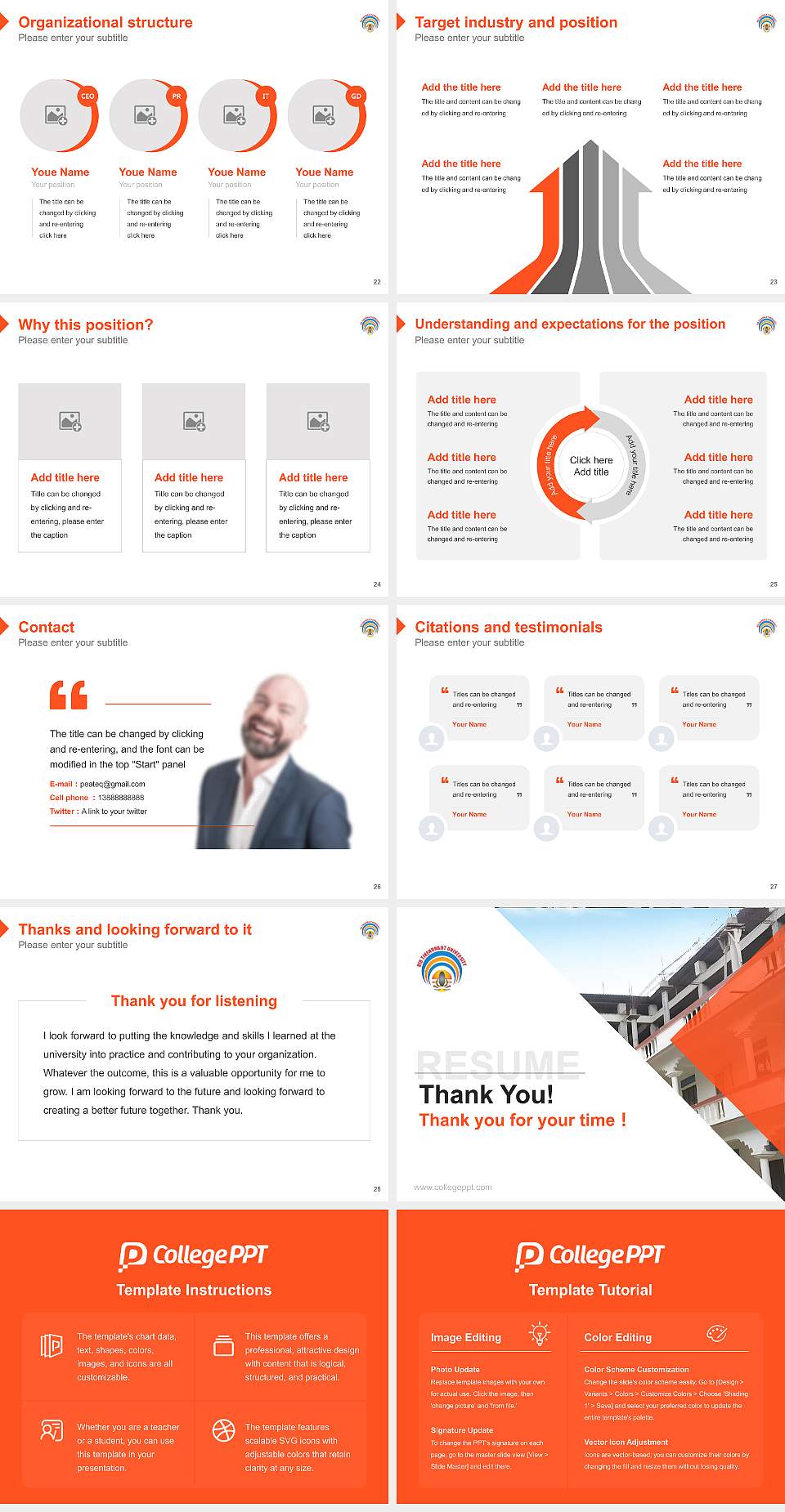 Bir Tikendrajit University Resume PPT Template4:3 ratio PPT effect preview image4