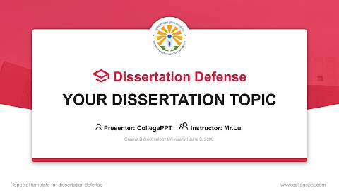 Gujarat Biotechnology University Graduation Thesis Defense PPT Template