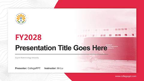 Gujarat Biotechnology University Academic Presentation/Research Findings Report PPT Template