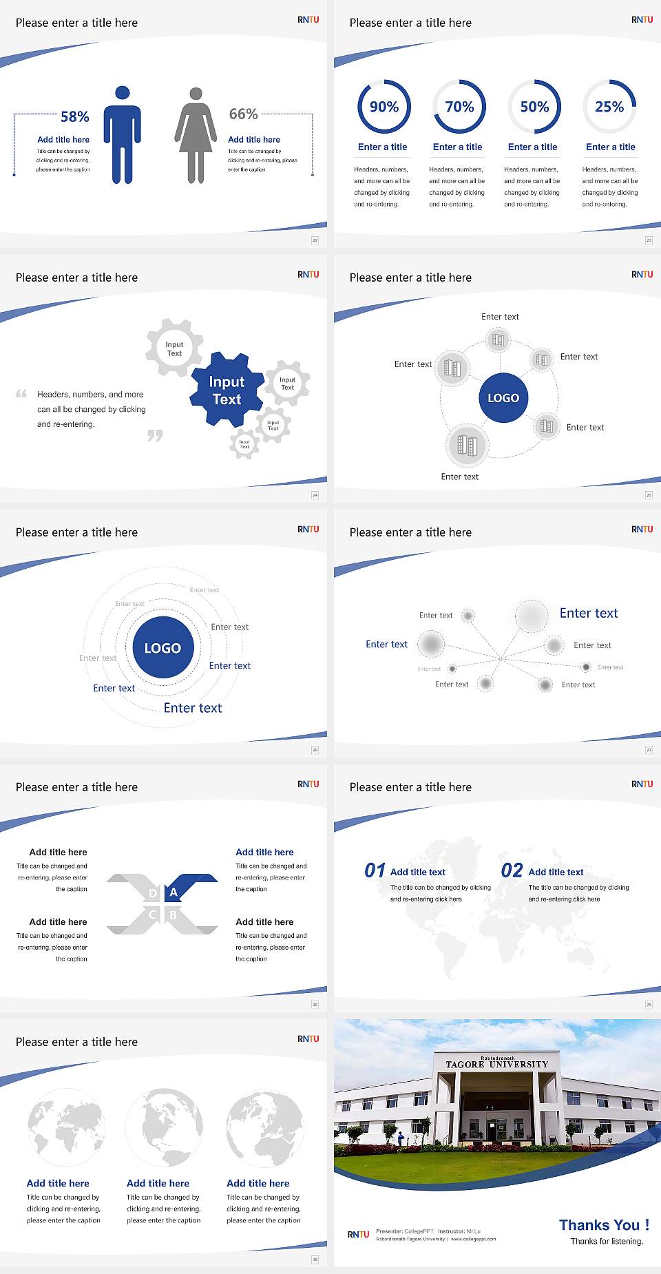 Rabindranath Tagore University Course/Courseware Creation PPT Template4:3 ratio PPT effect preview image4