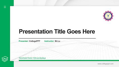 Hemchand Yadav Vishwavidyalaya Thesis Proposal/Graduation Defense PPT Template