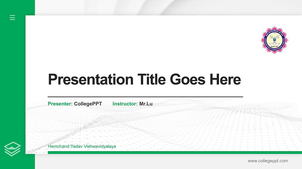 Hemchand Yadav Vishwavidyalaya Thesis Proposal/Graduation Defense PPT Template16:9 ratio PPT effect preview image