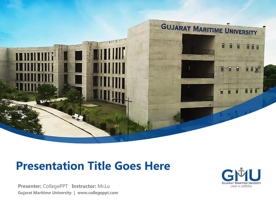 Gujarat Maritime University Course/Courseware Creation PPT Template4:3 ratio PPT effect preview image5
