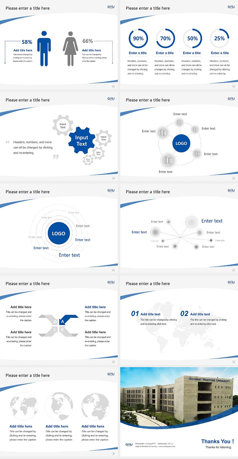 Gujarat Maritime University Course/Courseware Creation PPT Template4:3 ratio PPT effect preview image4