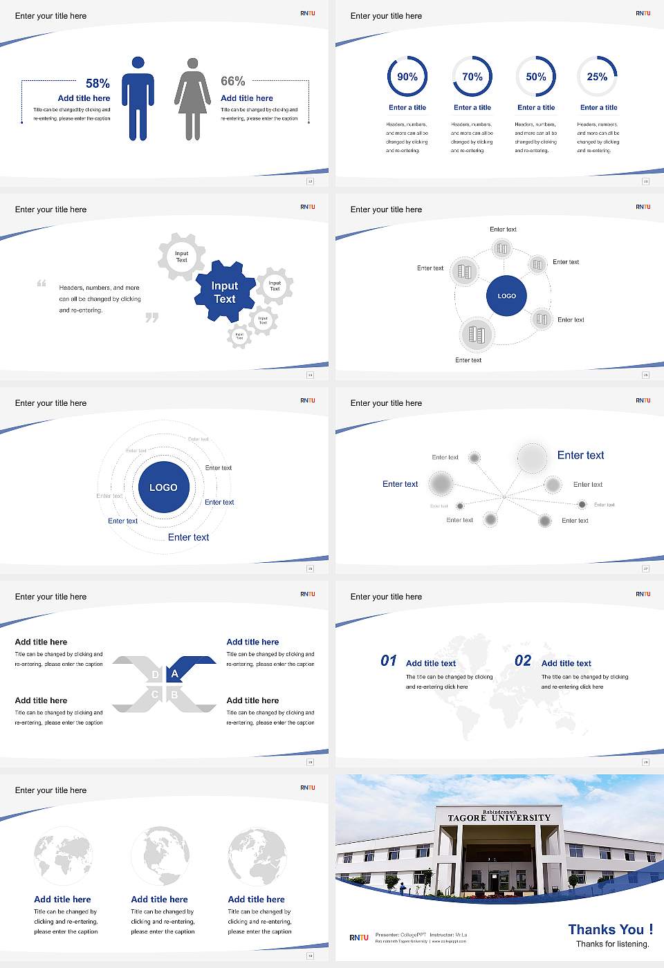 Rabindranath Tagore University Course/Courseware Creation PPT Template16:9 ratio PPT effect preview image4