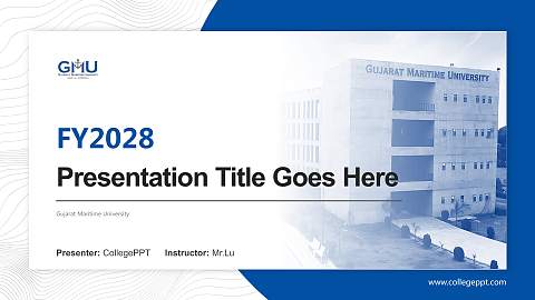 Gujarat Maritime University Academic Presentation/Research Findings Report PPT Template